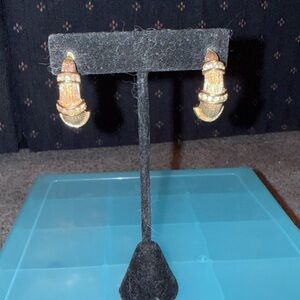 Elegant Gold-Tone Half Hoop Women's Earrings